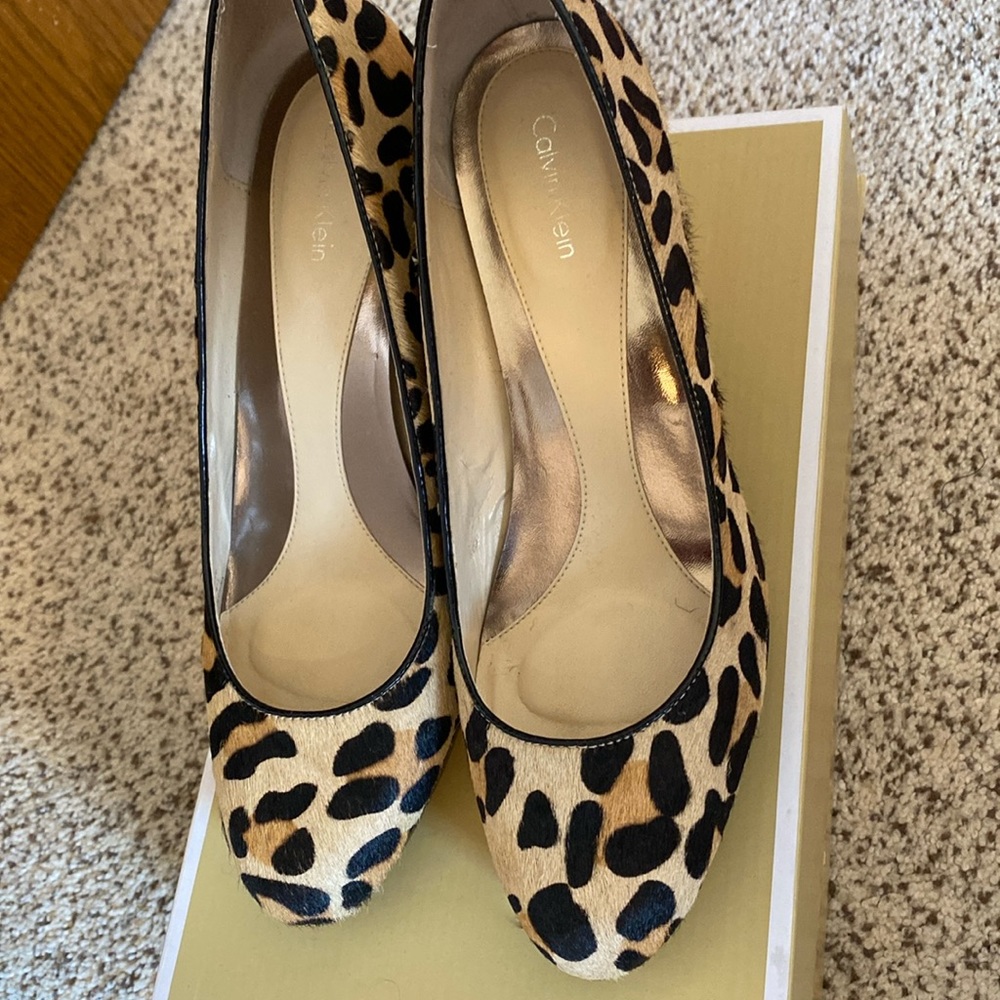 Calvin Klein leopard heels